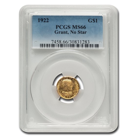 1922 Gold $1.00 Grant No Star MS-66 PCGS 1922 Gold $1.00 Grant No Star MS-66 PCGS